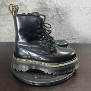 Dr. Martens Womens Size 7 Jadon Black Leather Lace Up Platform Boots 8 Eyelet